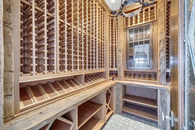 view of wine cellar