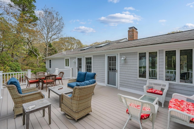 359 Lake Elizabeth Dr, Centerville, MA 02632 - deck with an outdoor hangout area and outdoor dining space