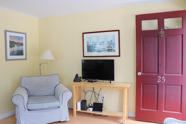 25 Day Rd, Wellfleet, MA 02667 - sitting room featuring ornamental molding and wood finished floors