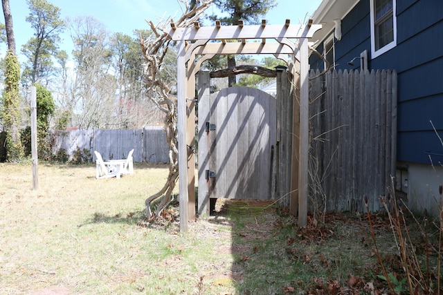 view of yard with fence