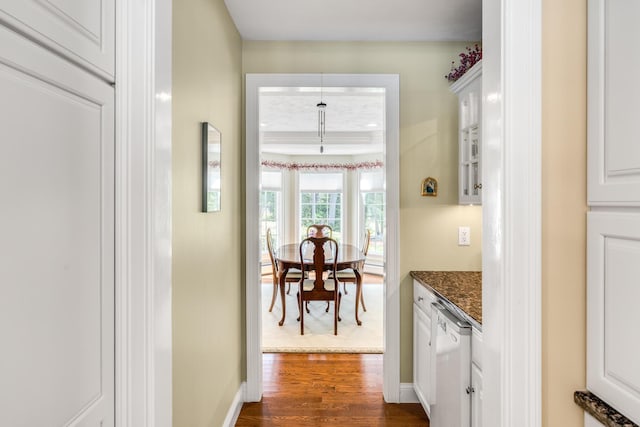 335 Falmouth Woods Rd, East Falmouth, MA 02536 - hall featuring dark wood finished floors