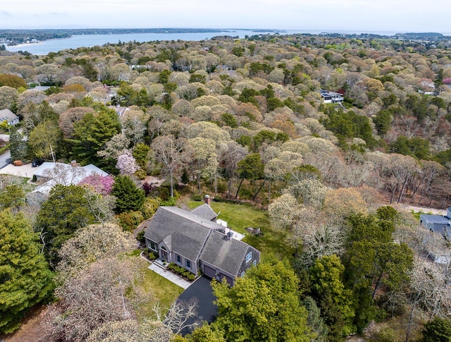 30 Monomessat Way, Chatham, MA 02633 - aerial view of a nearby body of water and a heavily wooded area