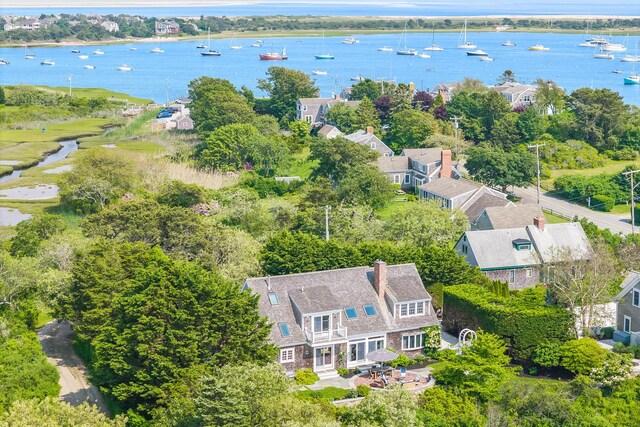 86 Champlain Rd, Chatham, MA 02633 - aerial view of residential area with a large body of water