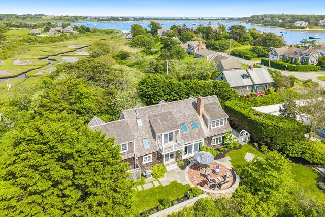 86 Champlain Rd, Chatham, MA 02633 - aerial view of residential area with a nearby body of water