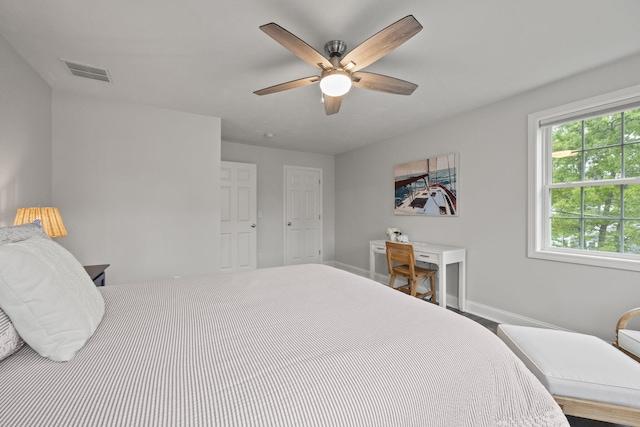 57 Melgo Ln, South Yarmouth, MA 02664 - bedroom with baseboards and ceiling fan