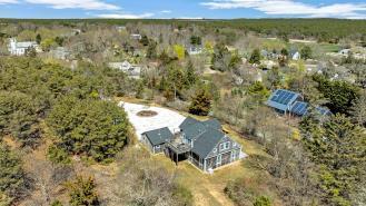 aerial view of a heavily wooded area