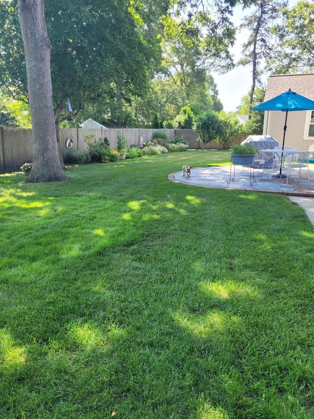 56 Fairwood Rd, South Yarmouth, MA 02664 - view of yard featuring a patio and a fenced backyard