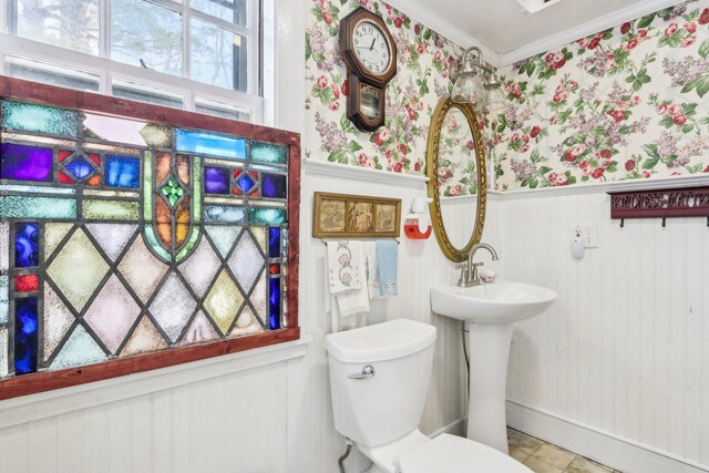 100 Eliot St, Natick, MA 01760 - bathroom with ornamental molding and toilet