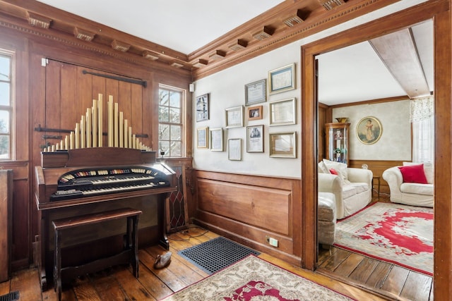 100 Eliot St, Natick, MA 01760 - interior space with ornamental molding and light hardwood / wood-style flooring