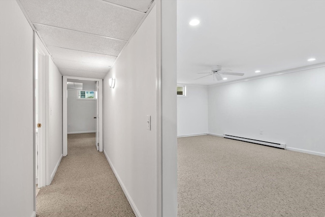 31 John Joseph Rd, Harwich, MA 02645 - corridor with baseboard heating, carpet, and recessed lighting