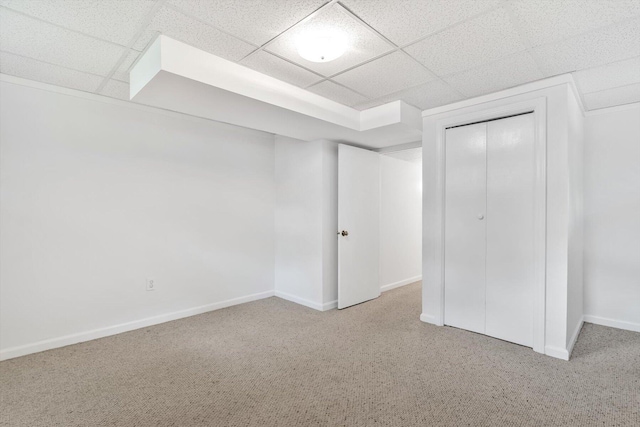 31 John Joseph Rd, Harwich, MA 02645 - unfurnished bedroom with carpet flooring, a paneled ceiling, and a closet
