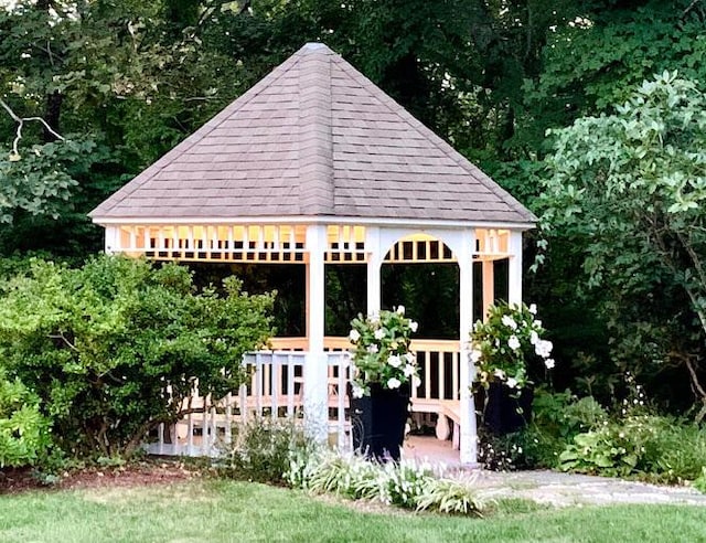 view of outbuilding featuring a gazebo