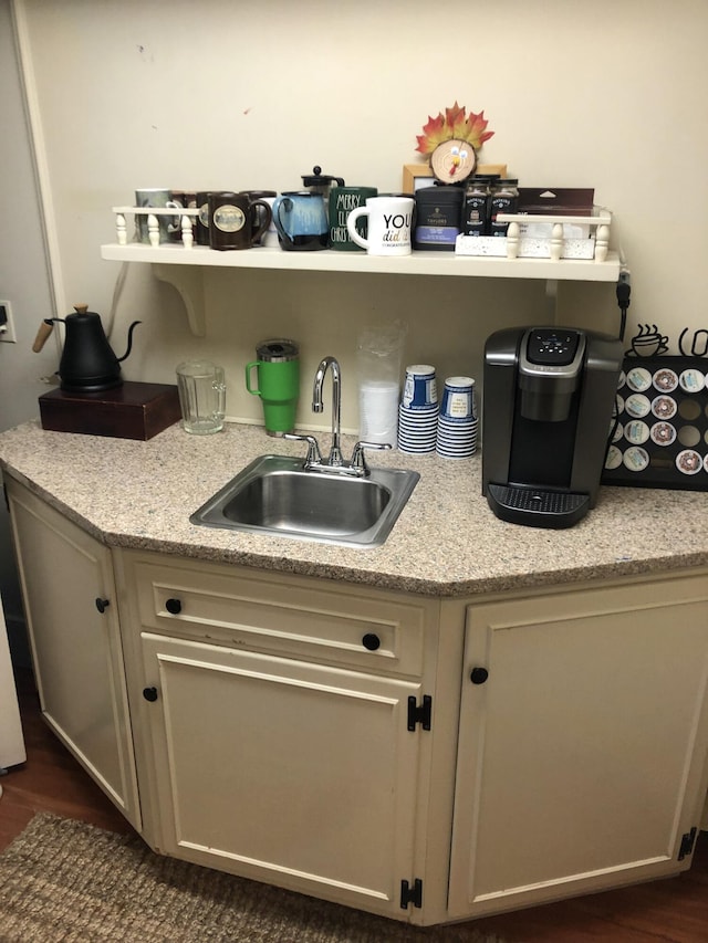 interior space featuring sink and hardwood / wood-style floors