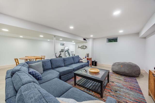 2016 Main St, Chatham, MA 02633 - living room featuring recessed lighting and baseboards