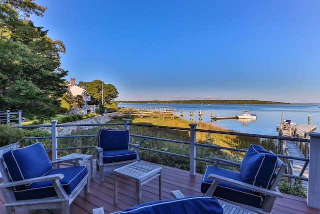 169 Daniels Island Rd, Mashpee, MA 02649 - wooden terrace featuring a water view