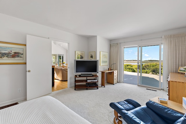 15 Hidden Valley Way, Wellfleet, MA 02667 - bedroom with access to outside and light colored carpet