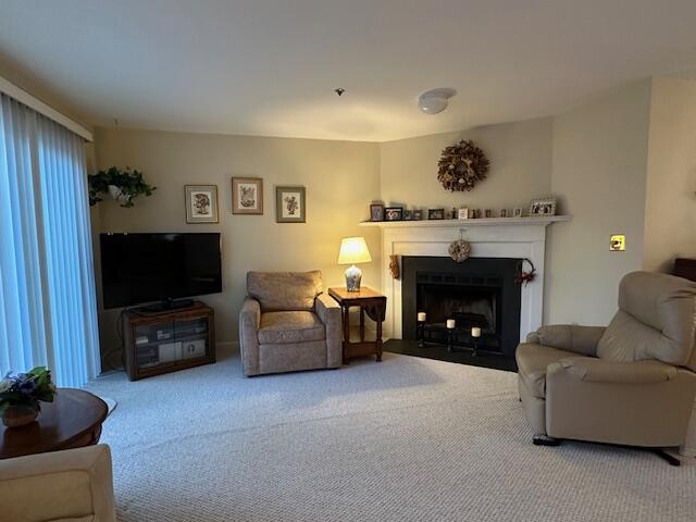 living room featuring carpet floors