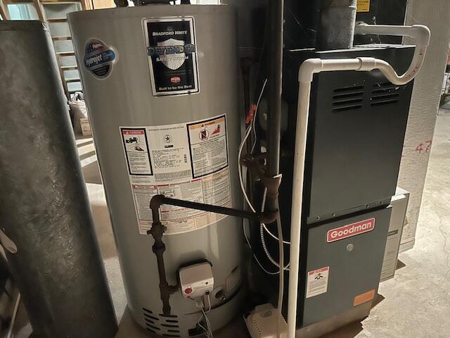 utilities with heating unit and water heater