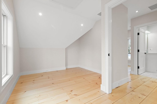 540 S Orleans Rd, Orleans, MA 02653 - bonus room with hardwood / wood-style flooring, vaulted ceiling, baseboards, and recessed lighting