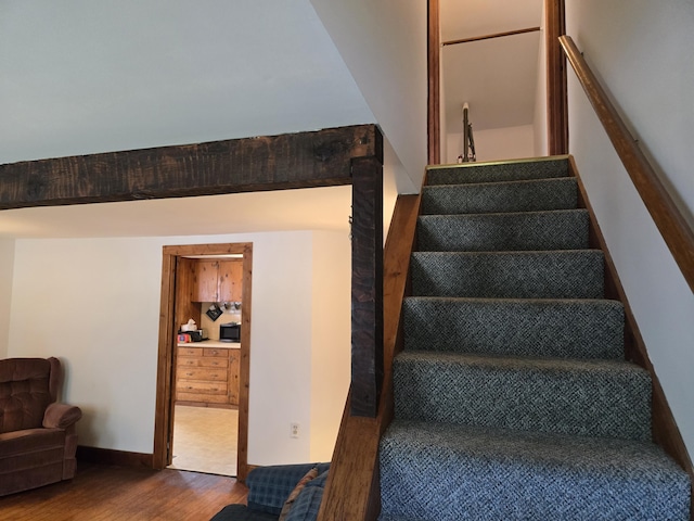 22 Cypress St, East Falmouth, MA 02536 - staircase featuring wood finished floors
