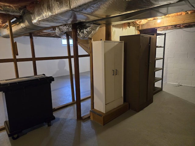 22 Cypress St, East Falmouth, MA 02536 - unfinished below grade area featuring concrete block wall