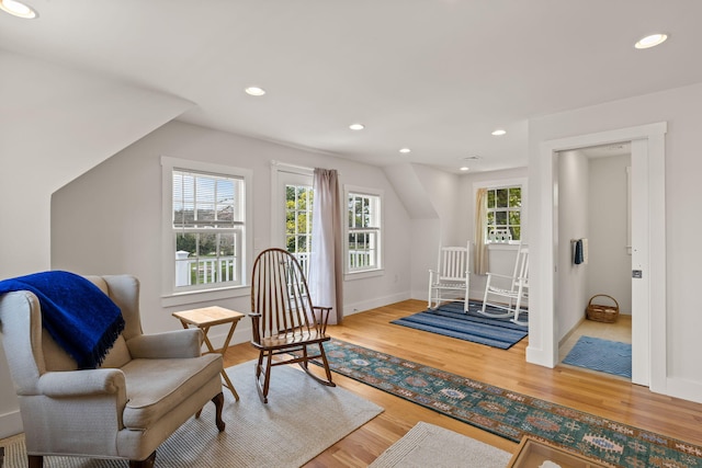 292 Stage Harbor Rd, Chatham, MA 02633 - living area featuring wood finished floors, baseboards, and recessed lighting