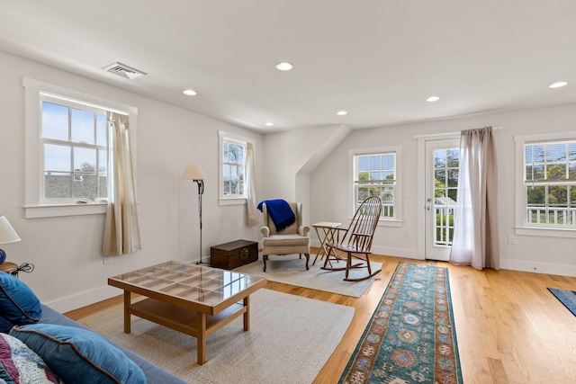 292 Stage Harbor Rd, Chatham, MA 02633 - living room featuring healthy amount of natural light, recessed lighting, baseboards, and light wood-style floors