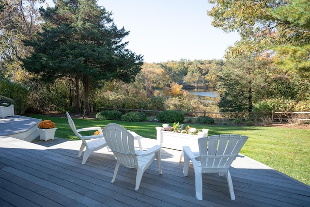 47 Stoney Pond Cir, Marstons Mills, MA 02648 - wooden deck with a water view