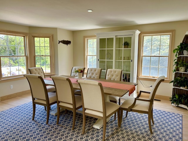 47 Stoney Pond Cir, Marstons Mills, MA 02648 - dining room featuring baseboards, wood finished floors, and recessed lighting