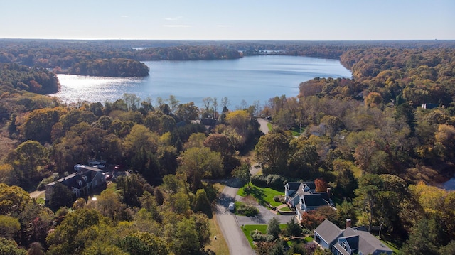 47 Stoney Pond Cir, Marstons Mills, MA 02648 - aerial view of property's location featuring a forest and a nearby body of water