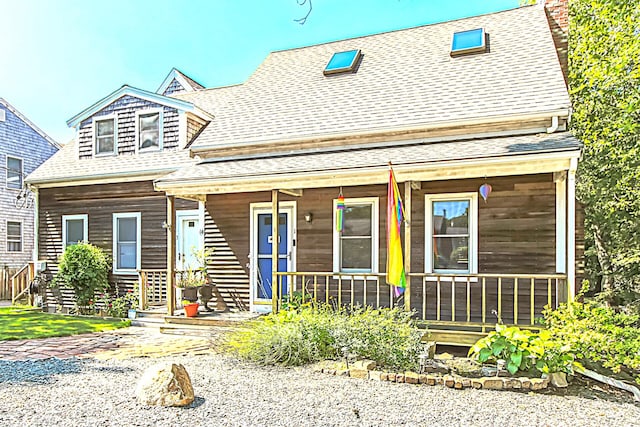 view of front of home with covered porch