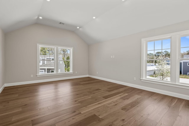 14 Azalea Ln, Mashpee, MA 02649 - bonus room featuring wood finished floors, baseboards, vaulted ceiling, and recessed lighting