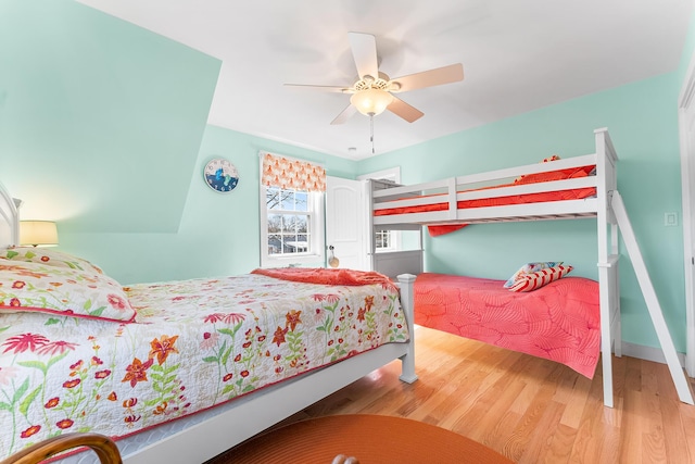 7 John St, Wareham, MA 02571 - bedroom featuring baseboards, wood finished floors, and ceiling fan