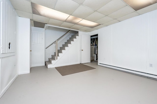 329 W Main St Unit 30, Hyannis, MA 02601 - basement featuring stairs and a baseboard heating unit