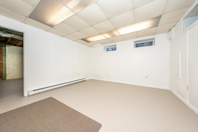 329 W Main St Unit 30, Hyannis, MA 02601 - finished basement featuring a baseboard radiator and a paneled ceiling