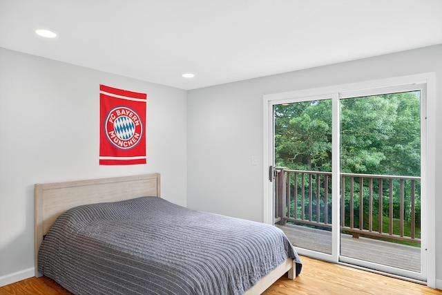 908 W Falmouth Hwy, Falmouth, MA 02540 - bedroom featuring access to outside, wood finished floors, and recessed lighting