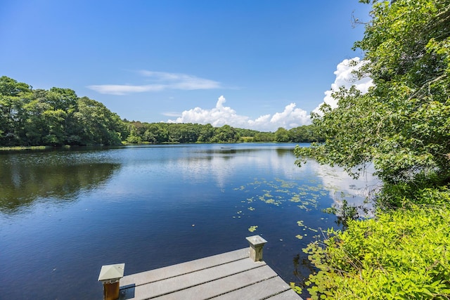 908 W Falmouth Hwy, Falmouth, MA 02540 - dock area featuring a water view and a wooded view