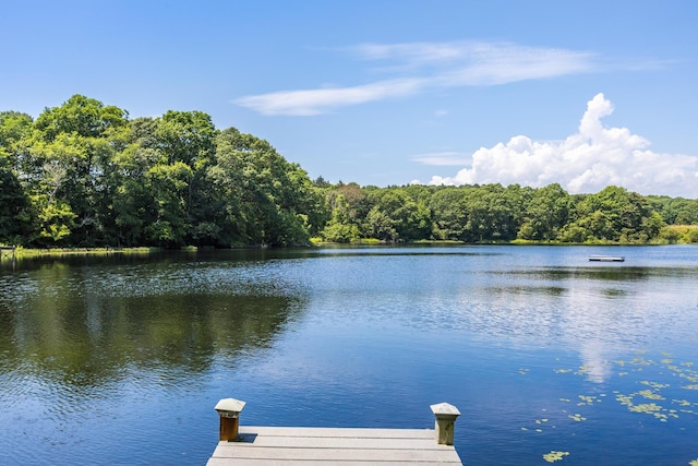 908 W Falmouth Hwy, Falmouth, MA 02540 - dock area featuring a water view and a wooded view