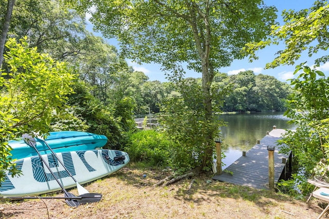 908 W Falmouth Hwy, Falmouth, MA 02540 - view of yard with a water view and a boat dock