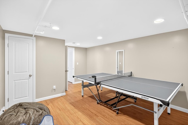 908 W Falmouth Hwy, Falmouth, MA 02540 - rec room featuring light wood-style floors and recessed lighting