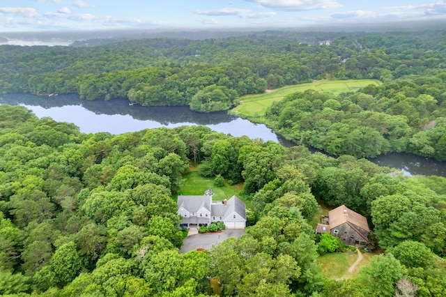 95 Red Brook Rd, Waquoit, MA 02536 - bird's eye view of a heavily wooded area and a large body of water