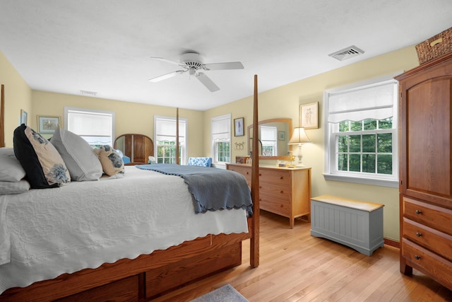 95 Red Brook Rd, Waquoit, MA 02536 - bedroom featuring light wood finished floors and ceiling fan