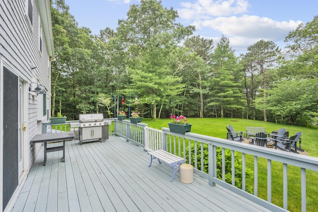 95 Red Brook Rd, Waquoit, MA 02536 - deck featuring grilling area and a yard
