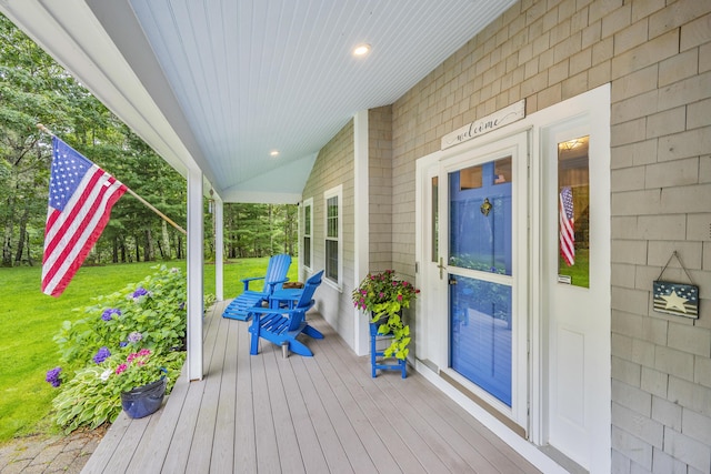 95 Red Brook Rd, Waquoit, MA 02536 - porch featuring a lawn