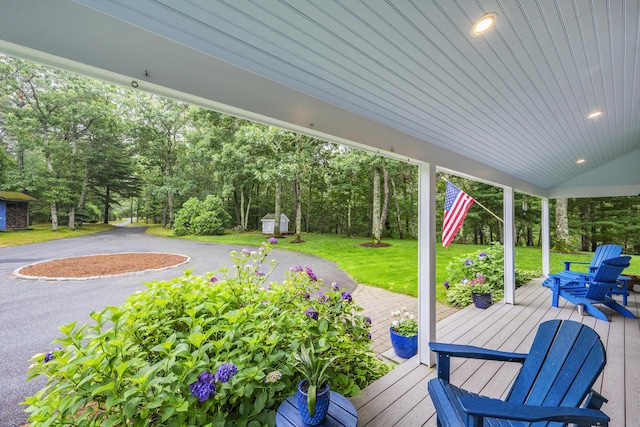 95 Red Brook Rd, Waquoit, MA 02536 - wooden terrace with a yard