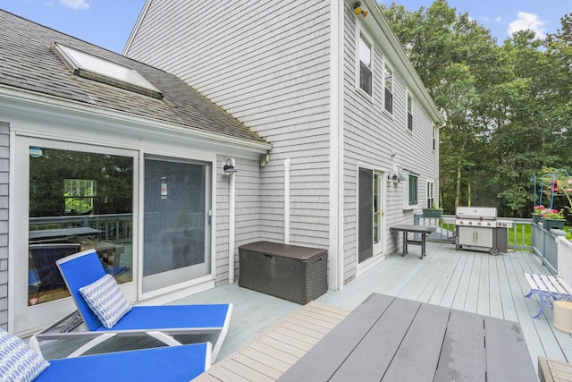 95 Red Brook Rd, Waquoit, MA 02536 - wooden terrace with area for grilling