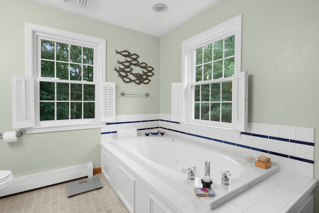 95 Red Brook Rd, Waquoit, MA 02536 - bathroom with a jetted tub and a baseboard radiator