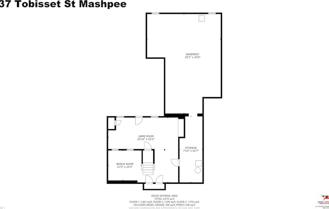 37 Tobisset St, Mashpee, MA 02649 - view of floor plan / room layout