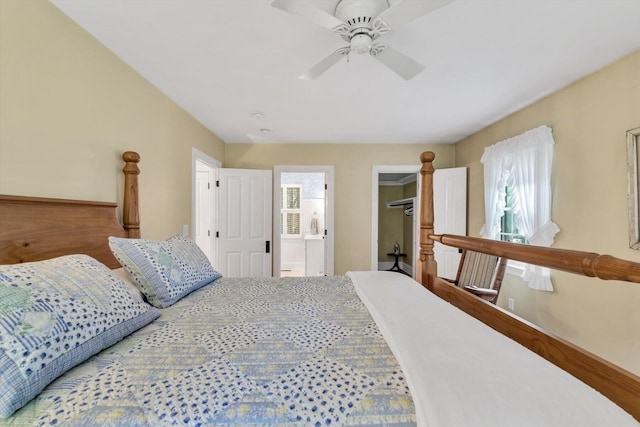 37 Tobisset St, Mashpee, MA 02649 - bedroom featuring a walk in closet, wood finished floors, ensuite bathroom, ceiling fan, and a closet