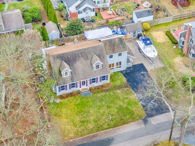 aerial view with a residential view